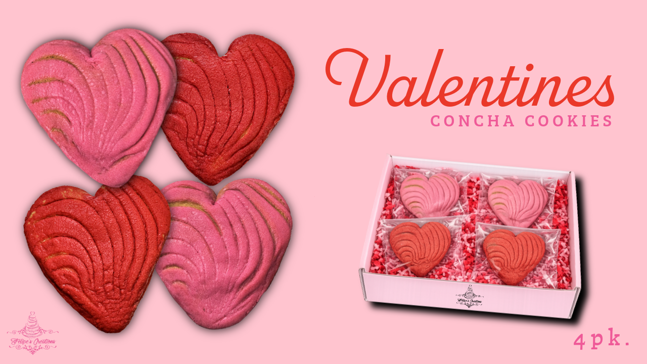 "Valentines Concha Cookies-4 Pk."